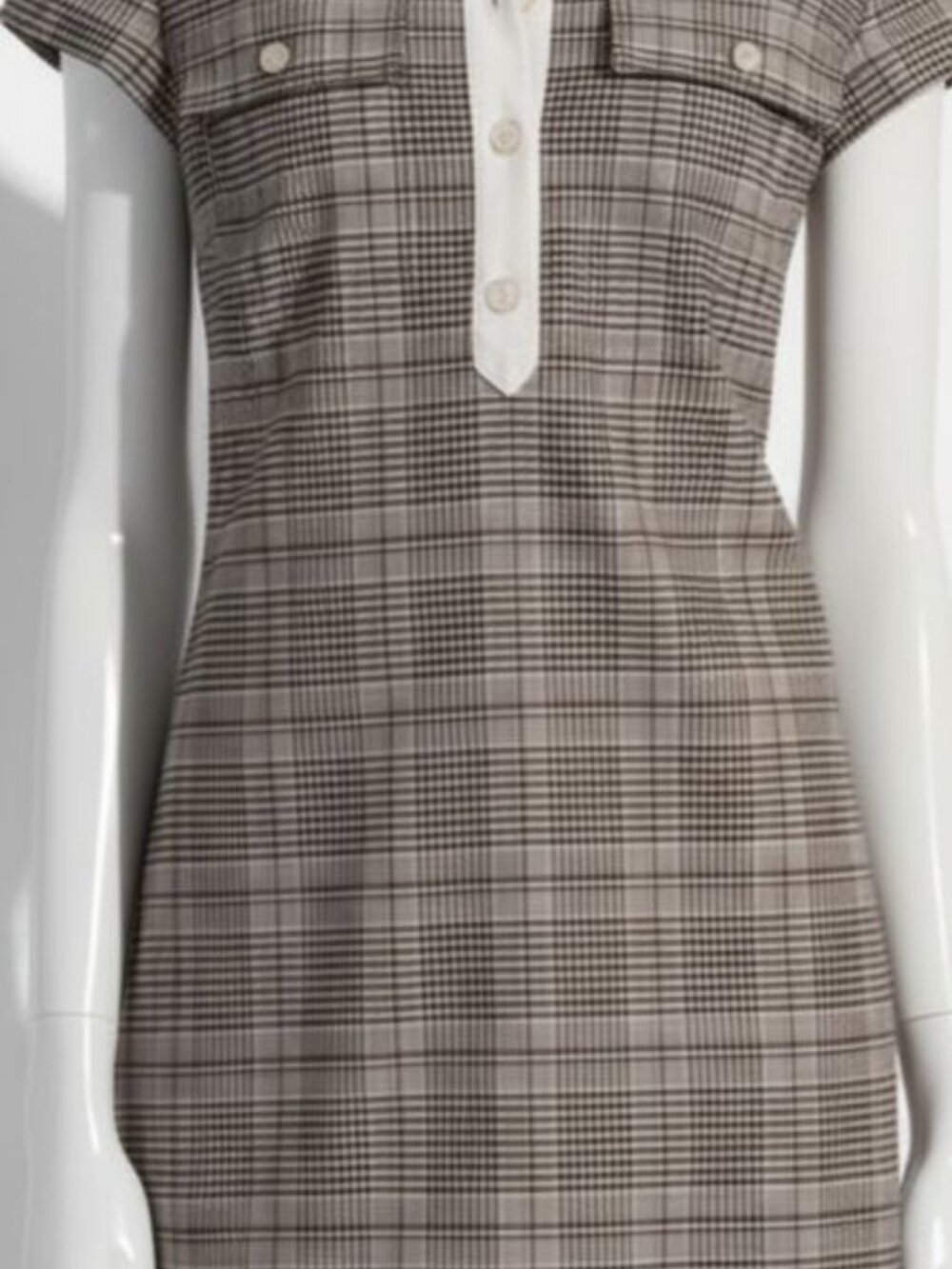 Alice and Olivia Women Brown Darby Plaid Cap Sleeve Mini Dress Size S